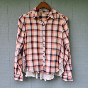 Holding Horses Plaid Button Down Shirt Gauze Back